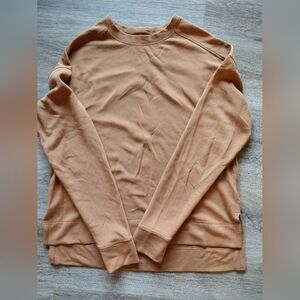 Travis Mathew Men's Crewneck Sweater in Camel Brown